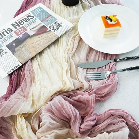 

Table Runner Tie Dye Soft Touch Polyester Bohemian Style Cheesecloth Tablecloth Wedding Decor for Household