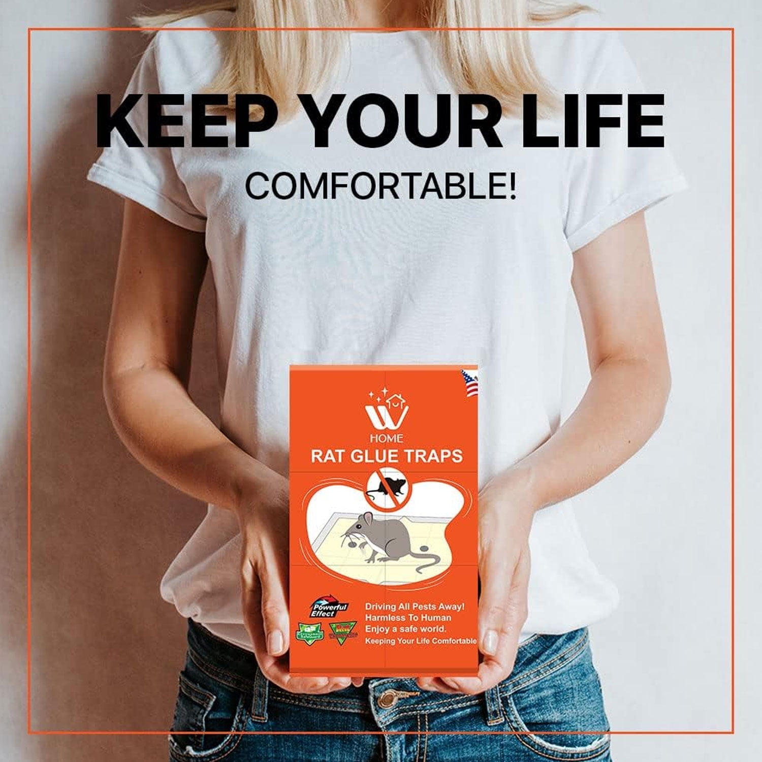 WBM Rat Glue trap, Indoor and Outdoor Rat Trap, Best to Keep Your Home Safe, Large - 12 Count
