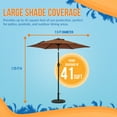 thumbnail image 4 of Bistro 7.5-ft Hexagon Market Umbrella - Coffee - Polyester Canopy, 4 of 7