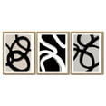 thumbnail image 3 of SHENIFY Black Abstract Wall Art Decor Duotone Minimal Dark Brush Stroke Prints Shapes Illustrations Modern Art Decorative Ready To Hang 11x14in3pcs Natural Framed, 3 of 5