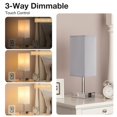 thumbnail image 2 of Lámpara de noche, lámpara de consola táctil con puerto de carga USB A+C, lámpara de mesa para dormitorio y sala de estar con pantalla de tela gris, 2 of 3