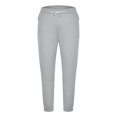 thumbnail image 4 of PNTUTB Men's Casual Solid Color Fleece Warm Elastic Waist Drawstring Loose Comfort Cuff Leg Long Pants with Pockets, 4 of 6