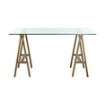 thumbnail image 4 of American Home Classic Brady Small Modern Metal and Glass Desk in Brushed Brass, 4 of 8