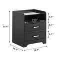 thumbnail image 3 of LED Nightstand with 2 Drawers, Night Stand with RGB LED Lights and Glass Top, Wooden Bedside Table with Open Storage, Modern End Side Table for Bedroom Living Room, 3 of 9