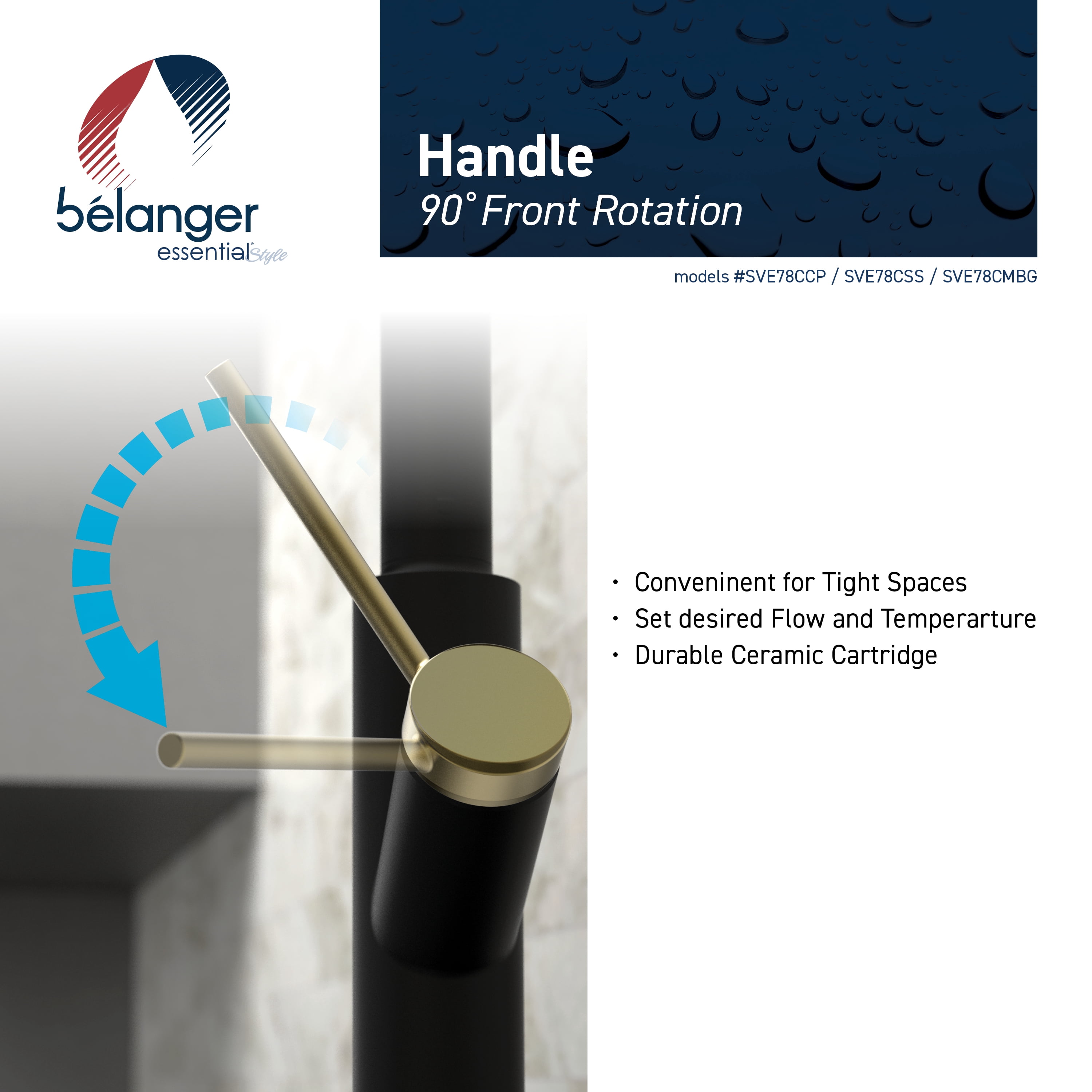 Belanger Single Handle Pull-Down Kitchen Faucet, Matte Black and Gold