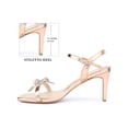 thumbnail image 2 of BLISSFUL STEP Crystal Ankle Strap Heels Square Toe Stiletto Heel Sandals for Women Champagne Gold(Size 6), 2 of 7