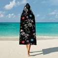 thumbnail image 5 of Tropical Neon Palm Leaves Hooded Blanket Soft Fleece Flannel Blanket All Season Blankets for Bed Decorative 40"x50", 5 of 6