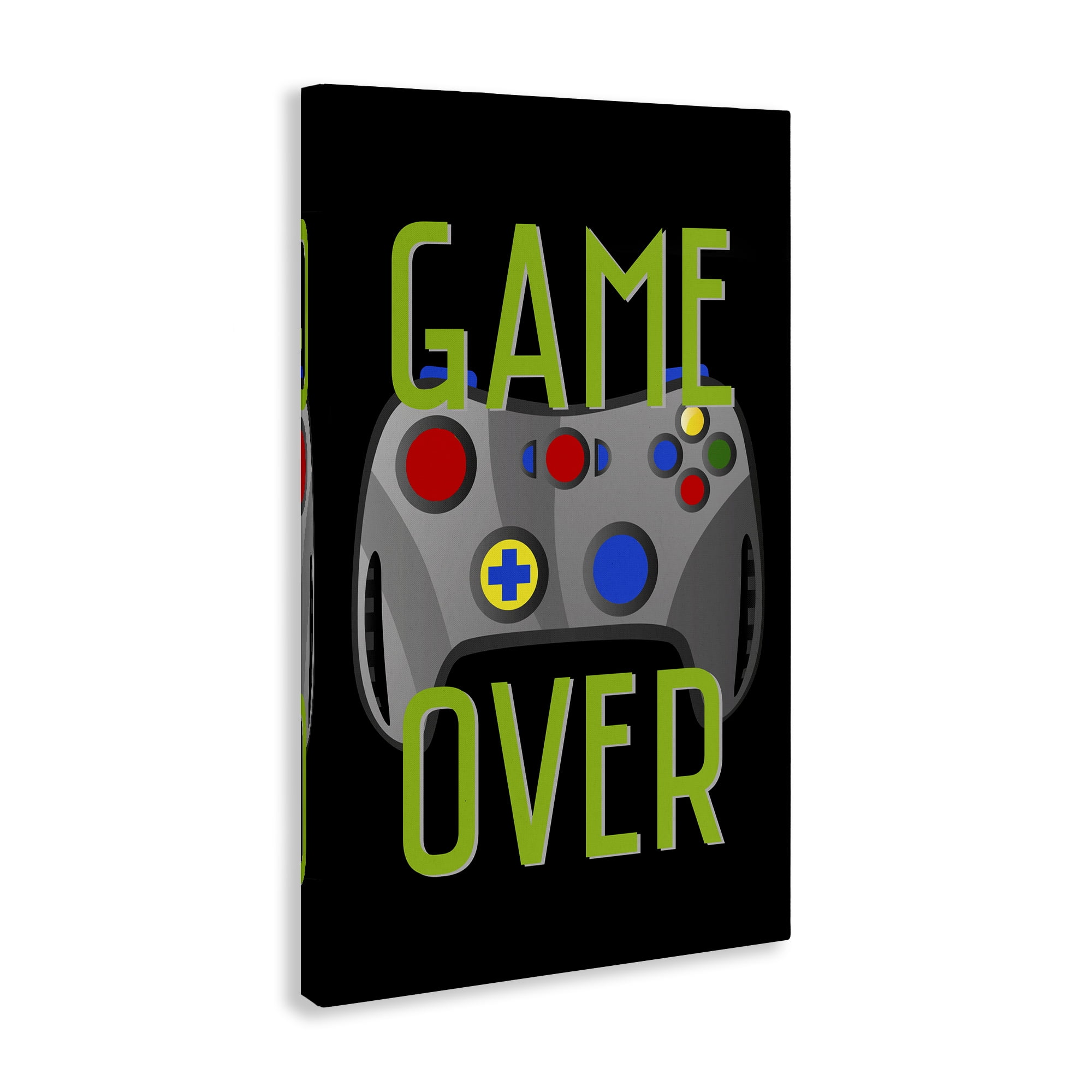 Stupell Industries Game Over with Controller Typography Painting Gallery Wrapped Canvas Art Print Wall Art, 20 x 30