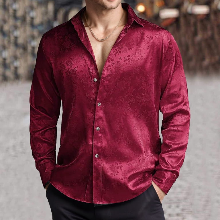 red dress shirt for men OppoSuits - Devil This tailored red shirt for men is all you need Paisley Dark Red Silk Shirt