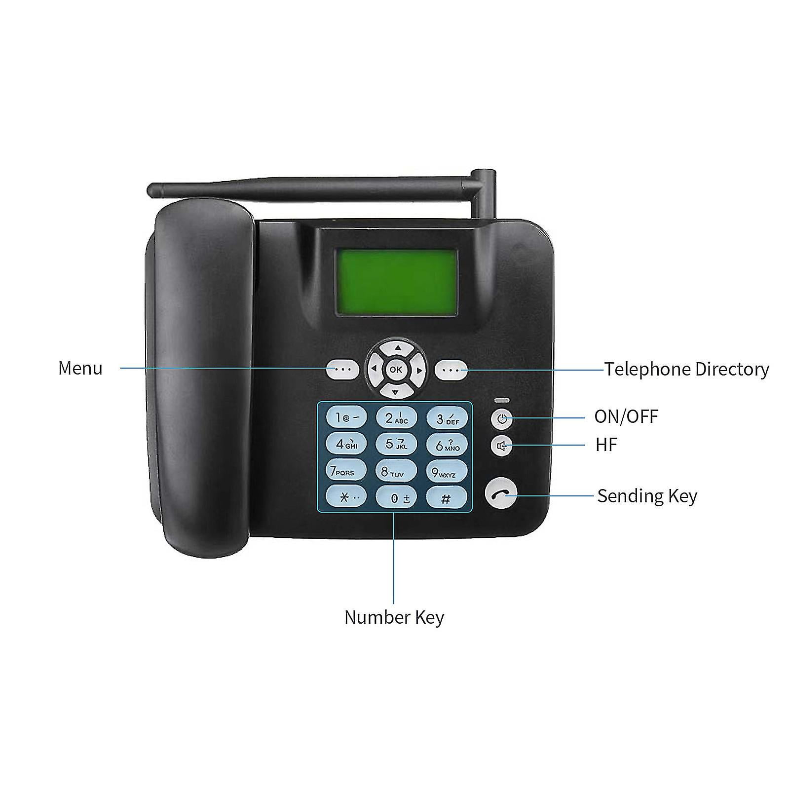 High Quality Fixed Wireless Phone 4g Desk Phone Support Gsm 850/900/1800/1900mhz Sim Card Cordless Telephone With Antenna Radio Clock