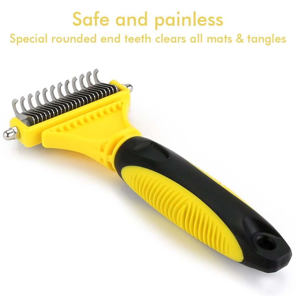 Pet Dematting Comb,Grooming Brush Tool for Dogs and Cats,2 Sided Steel