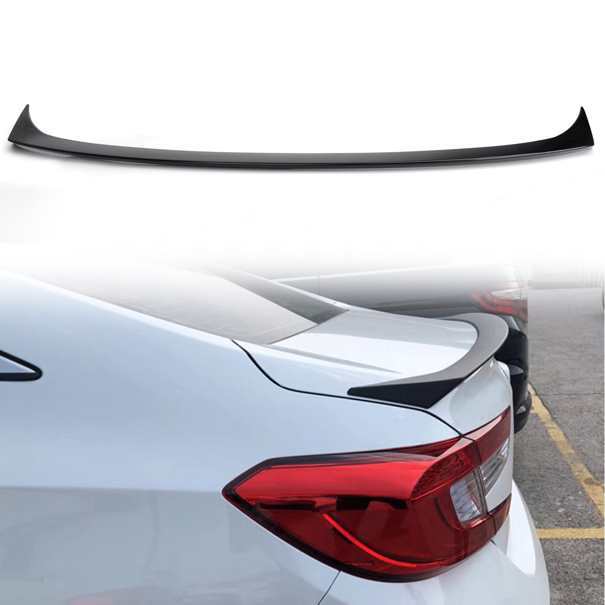FOR Nissan Altima 2019 ABS Rear Tail Trunk Spoiler Wing Lip Trim Gloss Black 