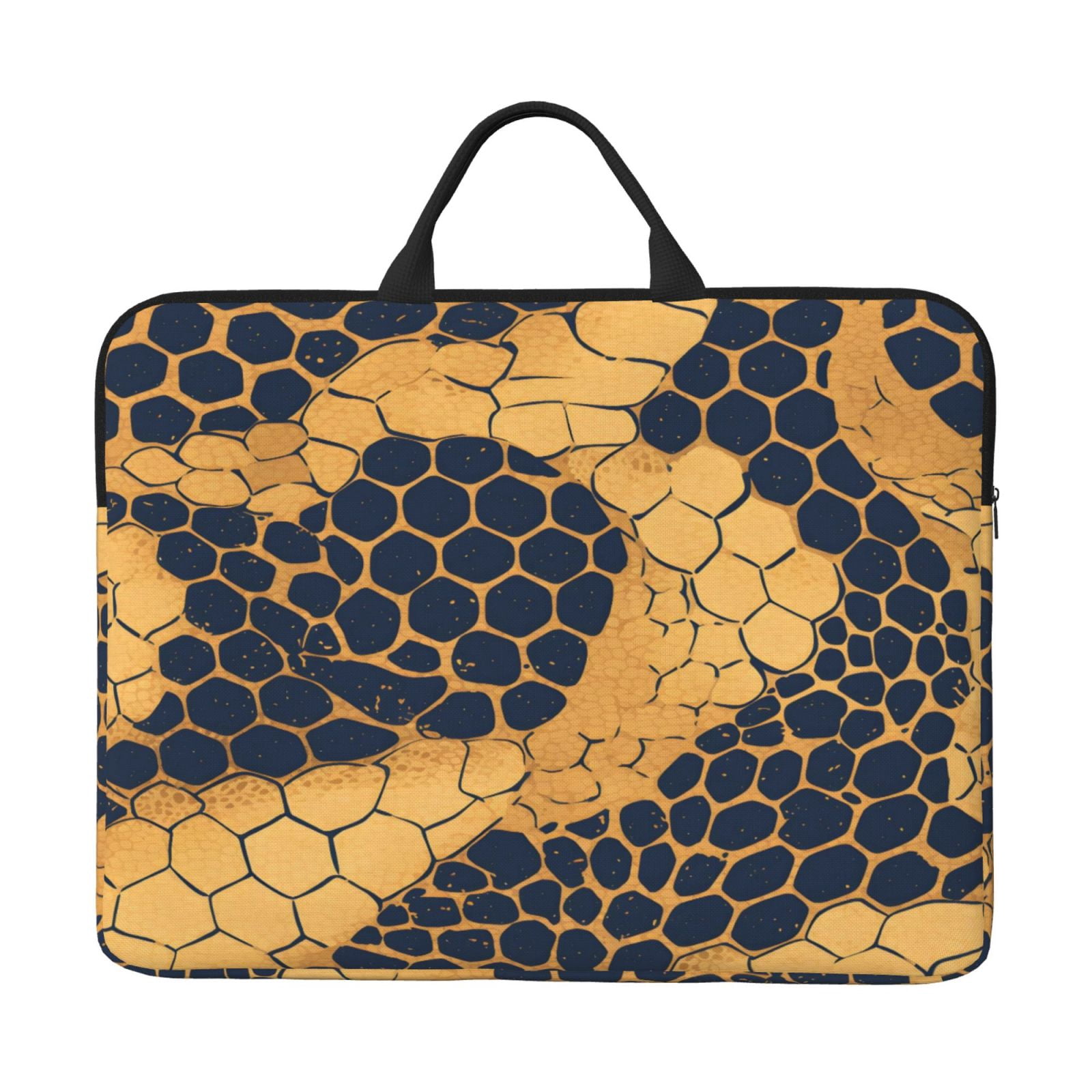 Laptop Sleeve Bag For Women Men 14inch Waterproof Durable Protective Computer Carrying Cover Handle Laptop Case Bag Snake Skin Print Style Doderblue_3