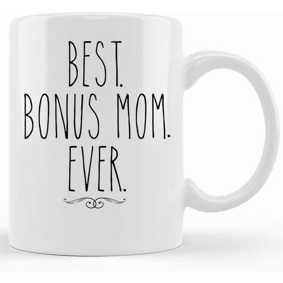 Bonus Mom Gift Mug L Stepmom, Second Mother L Mothers Day, Birthday, Christmas L Minimalist Custom Name Coffee Cup W Gift Wrapping Options, Mother's Day Gifts For Mom From Son, Kids, Gift For Mom, Fu