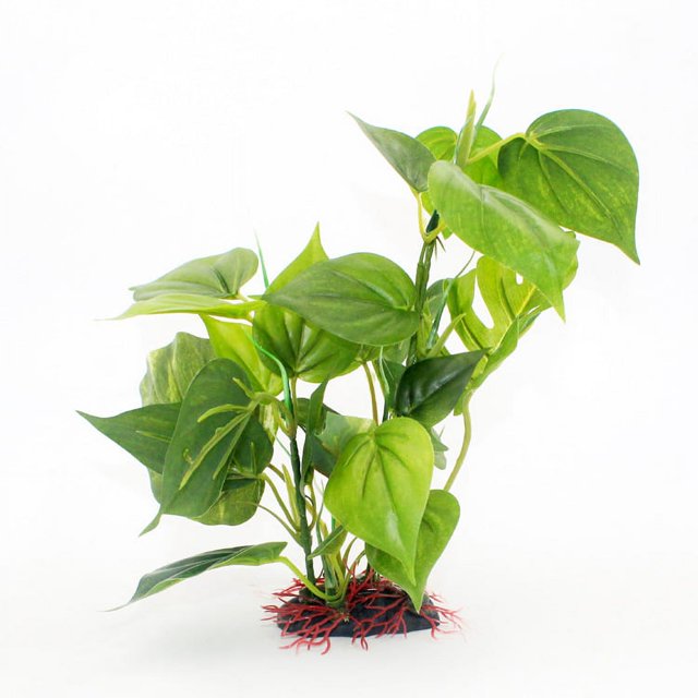 Planta decorativa de hoja de loto Artificial Brillar Acuario de plástico verde 31cm