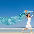 thumbnail image 5 of GZHJMY Women Girls Long Silk Scarf, Blue Ocean Starfish Summer Lightweight Shawl, Outdoor Floral Large Wrap 71X35 Inch, 5 of 5