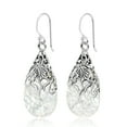 thumbnail image 3 of Floral Vine Ornate Teardrop White Mother of Pearl .925 Sterling Silver Dangle Earrings, 3 of 6