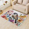 thumbnail image 2 of Bird Rug, Watercolor Area Rug 4x5, Spring Wildflowers Rugs for Bedroom, Rugs Low Pile Washable Stain Resistant Easy Clean for Dining Room, Living Room Soft Carpet Decor Km&-340, 2 of 7