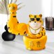 thumbnail image 3 of Cuenco de almacenamiento con estatua de gato de la suerte, contenedor de artículos diversos, organizador de escritorio con escultura de animal Amarillo, 3 of 9