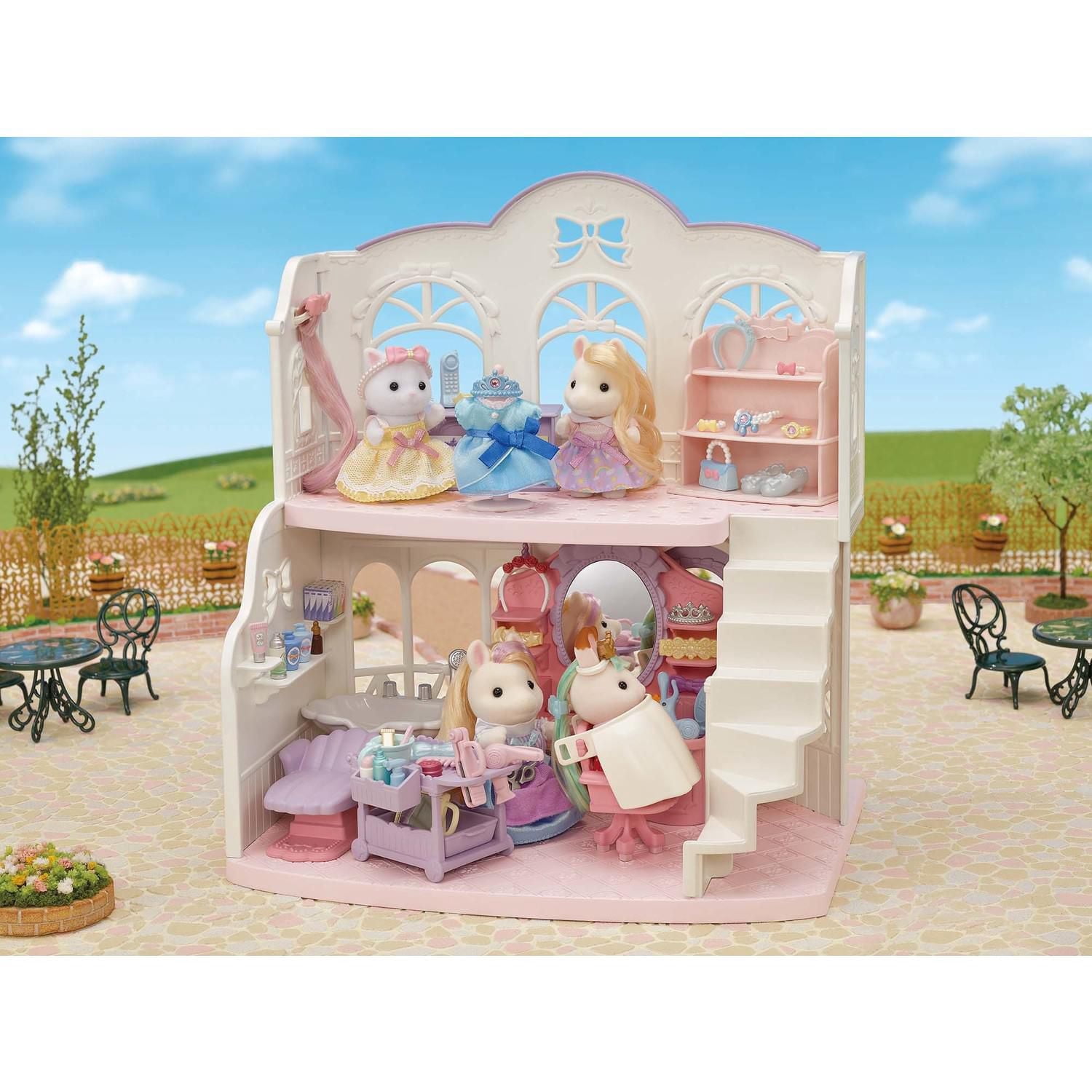 Calico Critters Pony's Hair Stylist Set, Dollhouse Playset avec figurine et accessoires