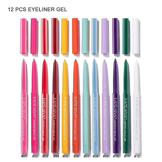 Set de delineadores de ojos HUOGUO 12 delineadores en gel de secado rápido de color mate