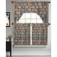 thumbnail image 3 of Blue Flower Print, Swag Valance and Tier Curtains 36'' Length Set, Farmhouse Boho Decorative Patterns Light Filtering Kitchen Curtains, Tier Curtain Valances for Bathroom/Living Room/Bedroom/Café, 3 of 6