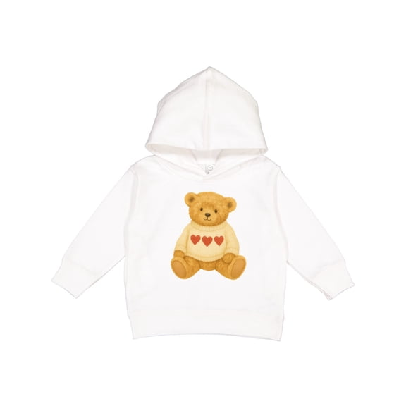 Inktastic Adorable Vintage Bear Sweater with Hearts Toddler Hoodie