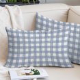 thumbnail image 2 of Vintage Blue Check Throw Pillow Cover 20 x 30 Inch Decorative Pillow Cover Buffalo Plaid Farmhouse Country Stripe Lumbar Pillowcase Seasonal Rectangle Cushion Case for Couch Sofa Bed Living Room, 2 of 9