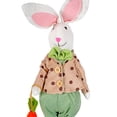 thumbnail image 2 of STPgoods Rabbit Boy with Carrot Easter Figurine 18.5" (47 cm) Fabric Easter Decoration Standing Decoration Easter Collectible Figurine Holiday Decor Tabletop Favor Figurine, Green and Beige, 2 of 5