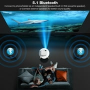 AUOSHI Mini Projector with WiFi and Bluetooth, Native 1080P Portable Projector 4K Supported, 15000 Lumens Movie Projector with Speaker, 50% Zoom, Keystone, Outdoor Projector for Home Theater, Camping