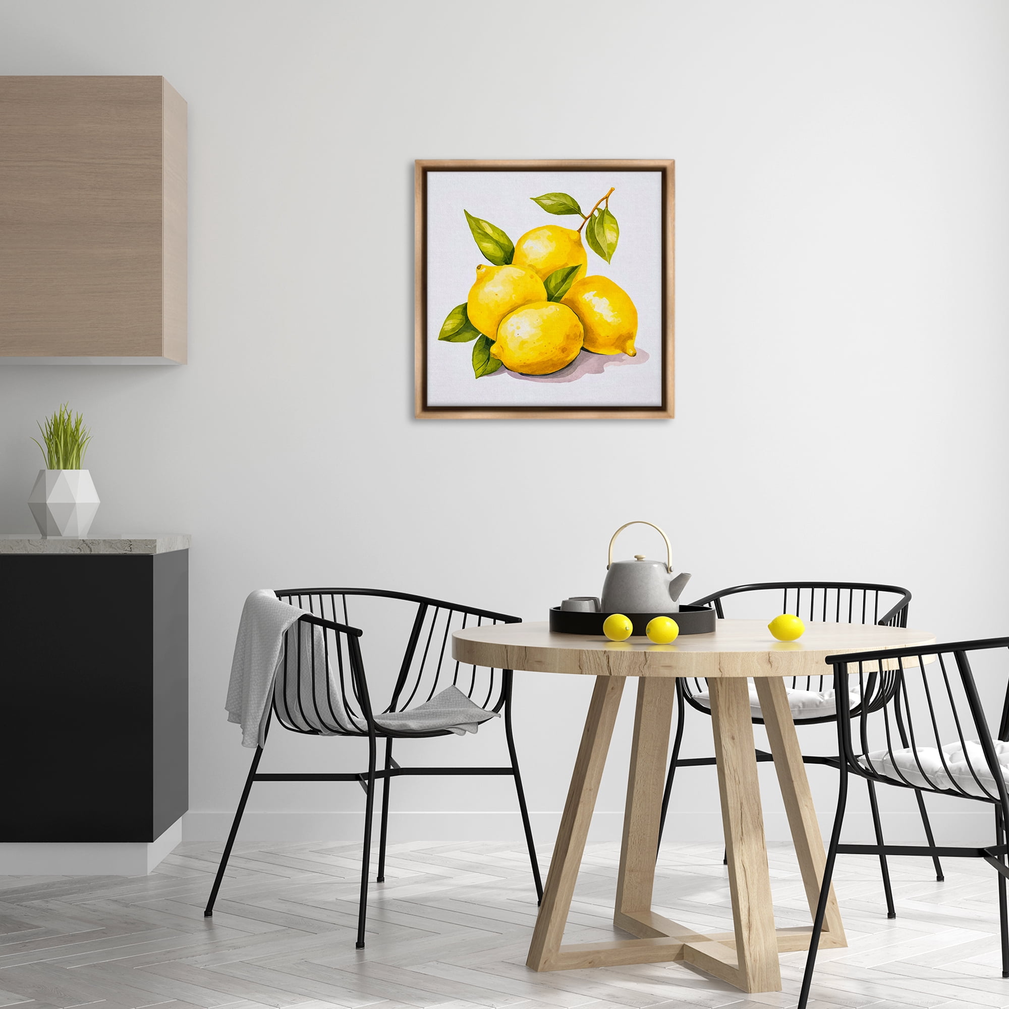 Stupell Industries Lemon Delights Fruit Food & Beverage Painting Brown Floater Framed Canvas Art Print Wall Art, 25 x 25