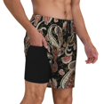thumbnail image 2 of Yiaed Paisley6 Print Mens Swim Trunks Bathing Suit Compression Liner Beach Swim Shorts Swimwear Quick Dry Zipper Pocket No-Chafing Board Short-X-Large, 2 of 6
