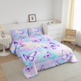 thumbnail image 3 of Erosebridal Ensembles de Literie Papillon Rêveur Grand avec Couette pour Filles, Arc-en-Ciel Galaxie Rêveur, Réversible 3 Pcs, 3 of 8