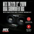 thumbnail image 4 of MTX TNE212D 12" 1200W Dual Loaded Car Subwoofer Package with 4 Gauge Wiring Kit, 4 of 12