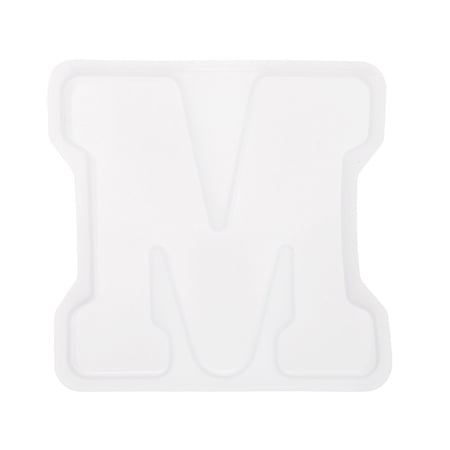 Uxcell 5 Inch Large 3D Alphabet Letter Mould, Silicone Resin Letter Mould for Epoxy Resin Art DIY Crafts Decoration White M