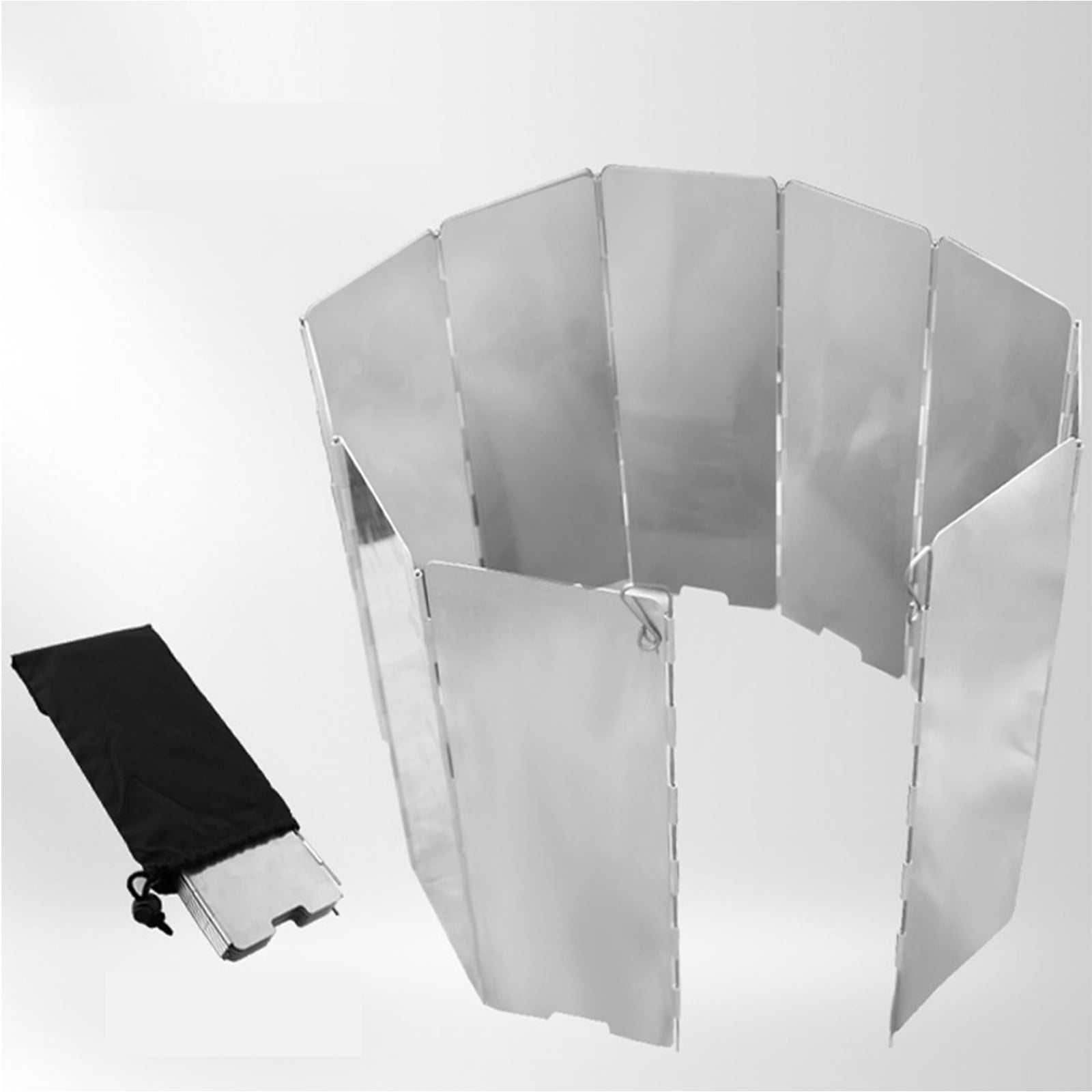 Outdoors stove windscreen，14 Plates Aluminum folding windshield for