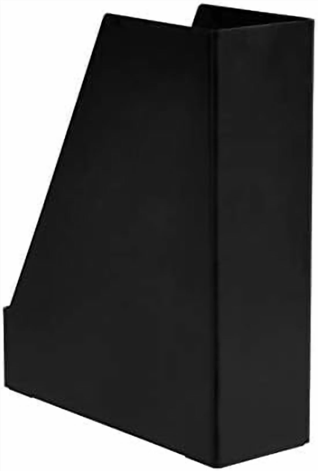 Plastic Desk Organizer - Vertical Magazine and File Holder, Black, 12-Pack