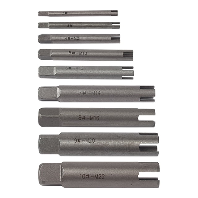 Amdohai 9 Pcs Tap Extractor 3/ 4 Flute Broken Head Screw Remover Stripped Screw Tap Extractor Set