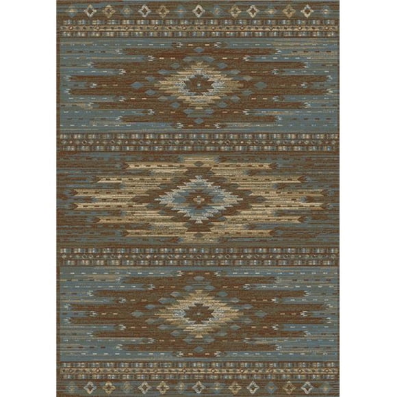 Mayberry Rug LK9415 5X8 5 ft. 3 in. x 7 ft. 7 in. Lodge King Diamond Head Area Rug, Blue