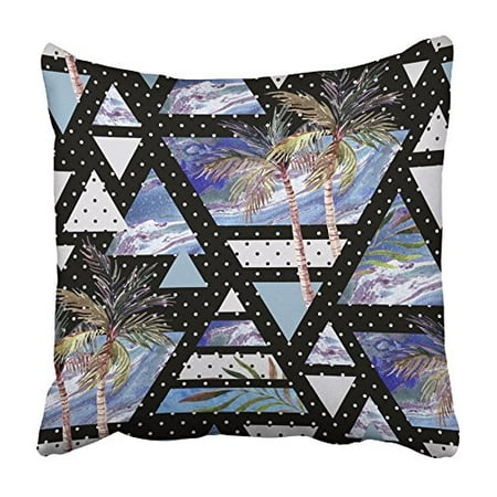 Parrot Palm Tree - ARHOME Green Parrots Exotic Birds Palm Trees Jungle Leaves Leaf Beautiful Floral Blue Pillowcase Cushion Cover 20x20 inch