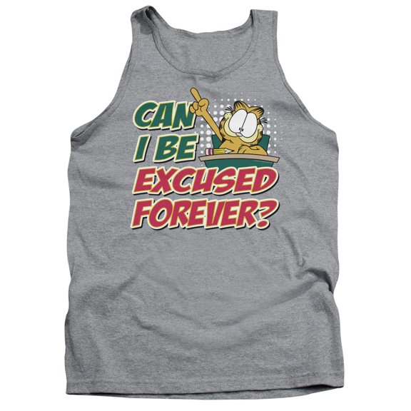 Garfield Excused Forever Adult Tank Top Athletic Heather
