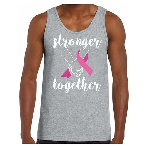 Awkward Styles Breast Cancer Awareness T-Shirt Stronger Together Tank Tops for Men