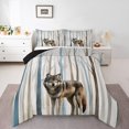 thumbnail image 1 of Erosebridal Ensemble de Literie 3D Loup, Couette Simple, Imprimé Faune, Noir Réversible, Respirant 2 Pcs, 1 of 6