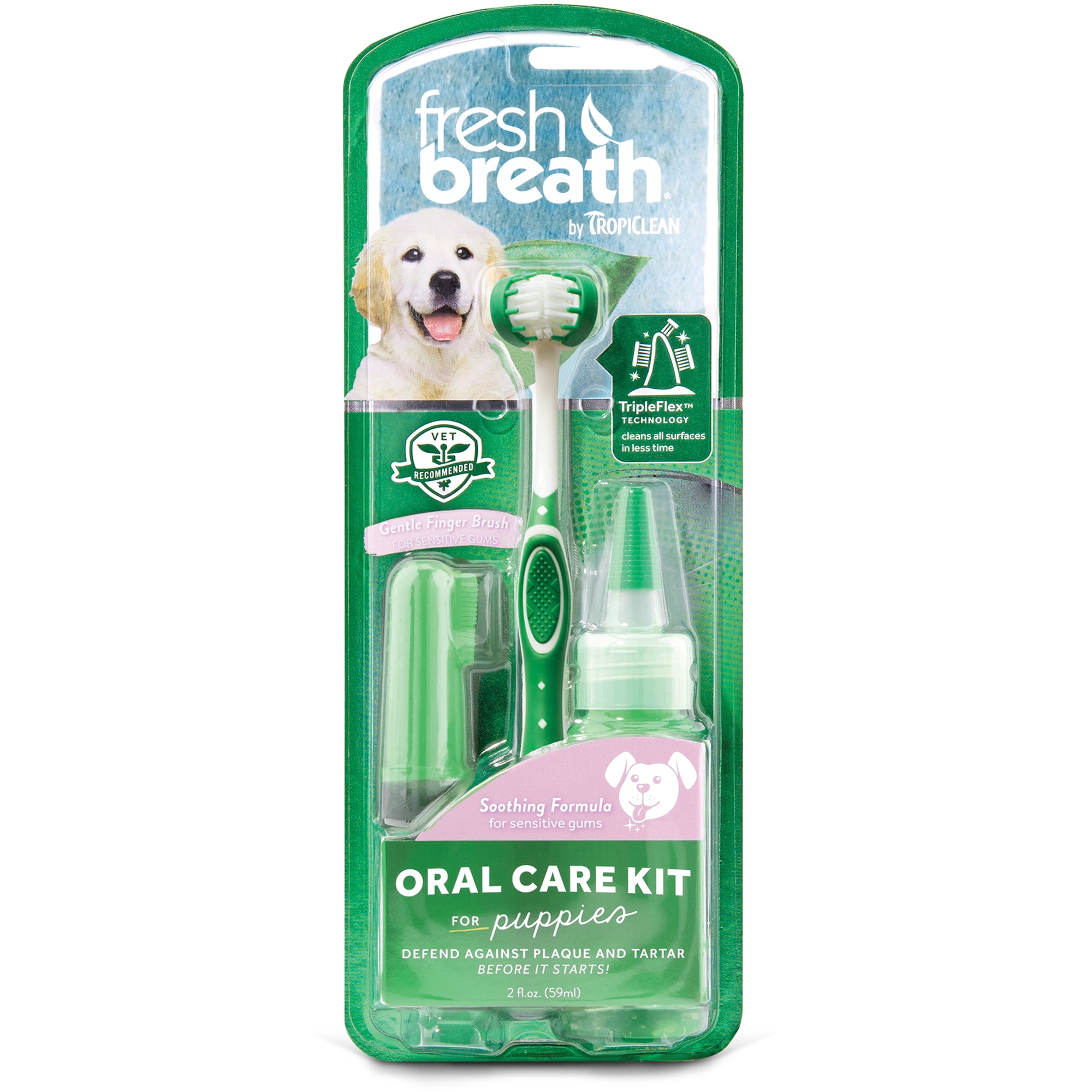 TropiClean Fresh Breath Oral Care Kit for Dogs & Puppies, 2 oz