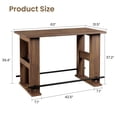 thumbnail image 3 of Gaderth 63 Inch Bar Table With Storage Shelves, Wooden Home Coffee Bar Unit, Farmhouse Counter Height Pub Table With Metal Footrest For Kitchen Dining Room Bistro Living Room Apartment, 3 of 7