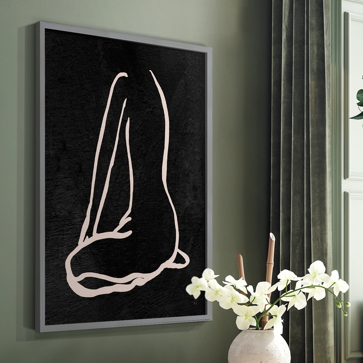 Figure in Dark II in Paper Solid Wood 8 x 10 Framed Print