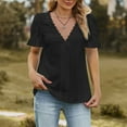 thumbnail image 3 of Mittory Womens Summer TopsTrendy Short Sleeve Shirts Spring Clothes V Neck Tshirts Fashion Blouses Casual Tunics, 3 of 7