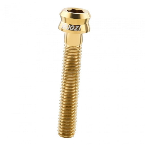 Tornillo de tapa superior para vástago de bicicleta, portátil y duradero. Oro M6x35mm