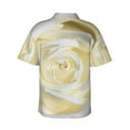 thumbnail image 3 of Easygdp White Rose Men's Hawaiian Shirts Print Lapel Short Sleeve for Beach, vacation, party, casual occasions - 3X-Large, 3 of 9