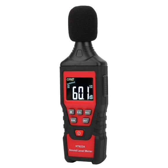 Medidor de nivel de sonido digital portátil de mano, comprobador de ruido en decibelios, instrumento de mediciónHT622A